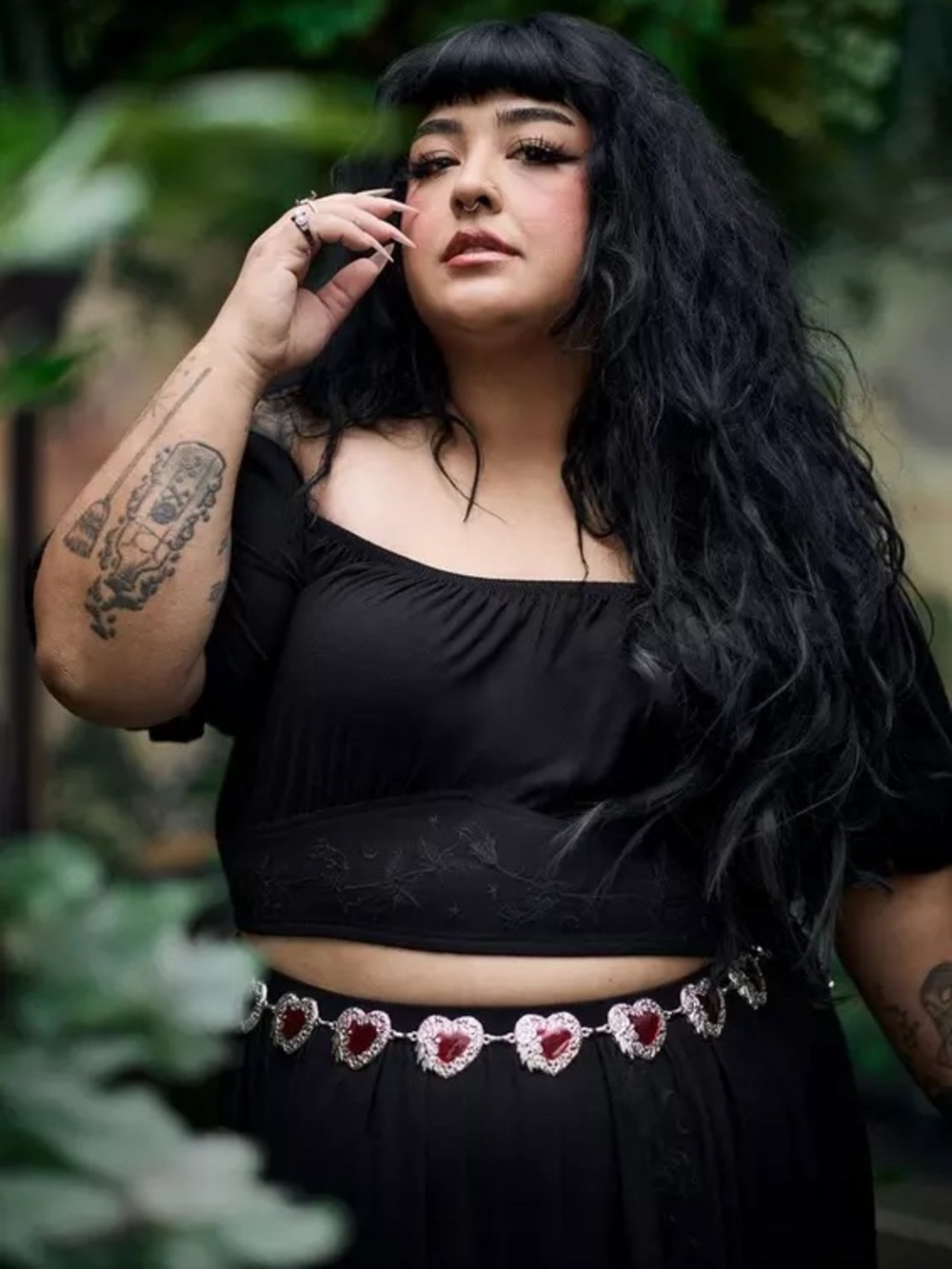 torrid Black Off-Shoulder Crop Top